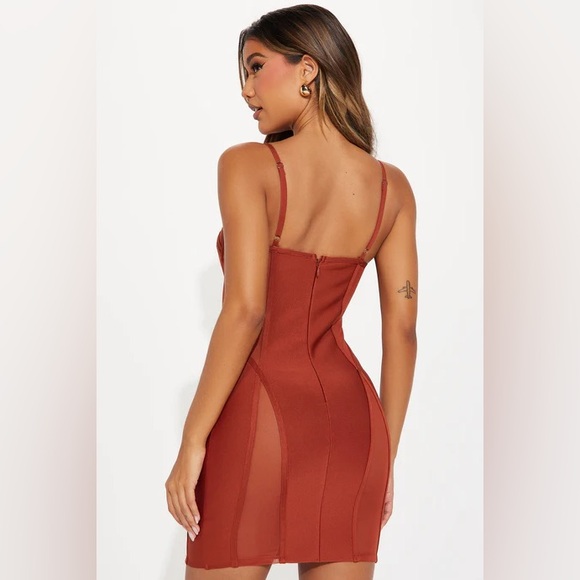 Bandage Mini Dress - Copper - Picture 2 of 3